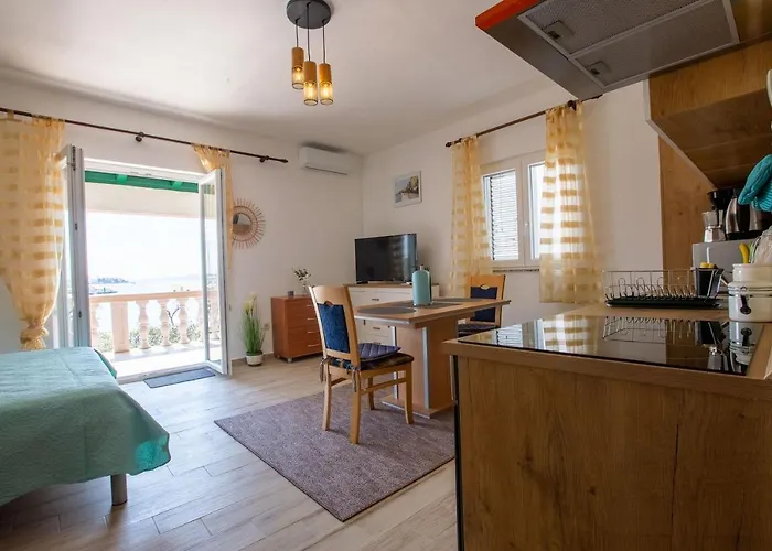 Mare-more W Balcony And Front And View Apartament Zadar